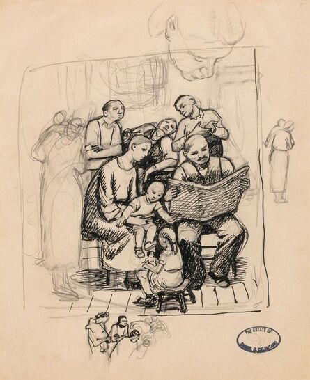Daniel Ralph Celentano, ‘Family Reading’, circa 1935