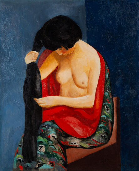 Moïse Kisling, ‘Jeune femme assise se coiffant’, 1918