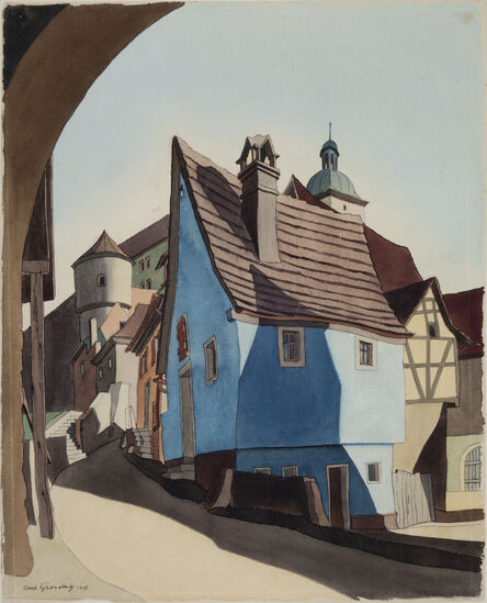 Carl Grossberg, ‘Blue house, Dettelbach’, 1937