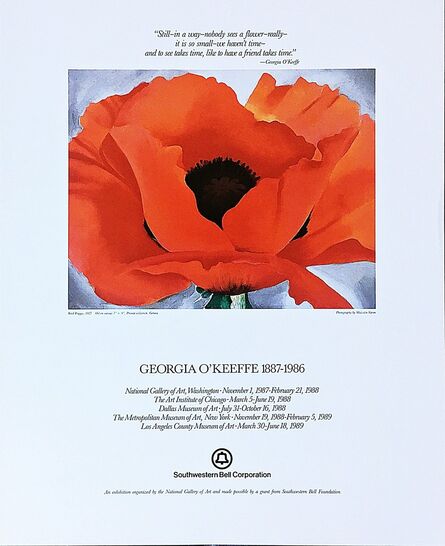 Georgia O’Keeffe, ‘Georgia O'Keeffe, Red Poppy, with Friendship Quote’, 1987
