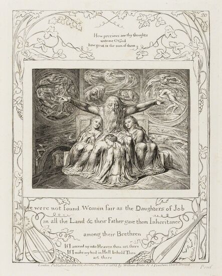 William Blake (1757-1827), ‘Job and His Daughters, pl. 20 from 'Illustrations of the Book of Job'’, 1825