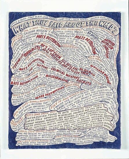 Paula Scher, ‘What They Said About the WMD's’, 2004