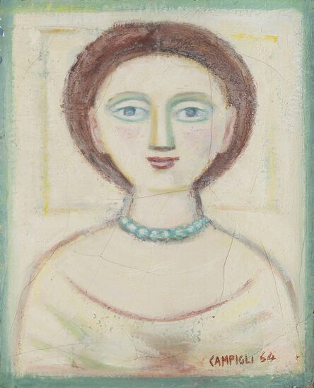 Massimo Campigli, ‘Donna con collana verde’, 1964