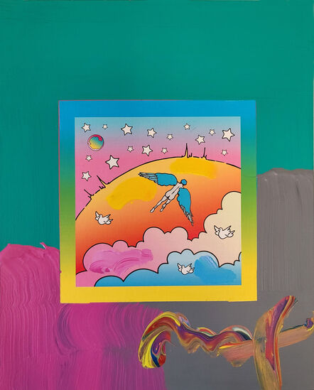 Peter Max, ‘Peter Max, Angel Clouds on Blends #409 (Framed Original Painting)’, 2009