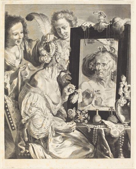 Jeremias Falck after Johann Liss after Bernardo Strozzi, ‘An Old Woman at the Toilet Table’
