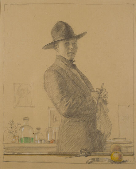 Robert Austin, ‘Self Portrait in Roman Hat’, ca. 1925