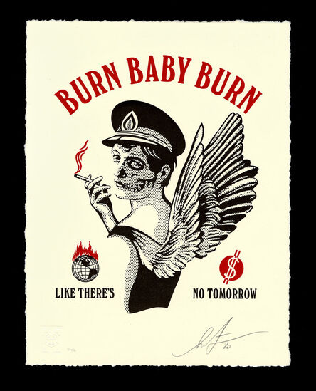 Shepard Fairey, ‘Burn Baby Burn Shepard Fairey Letter Press Print Obey Publishing Chop Urban Art Street ’, 2020