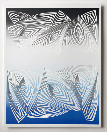 Elizabeth Gregory-Gruen, ‘Minimal, Cut Work with Surgical Scalpel on 2 ply Museum Board: 'Blue Black'’, 2020