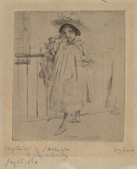 Julian Alden Weir, ‘Young Girl with Large Hat’, 1893