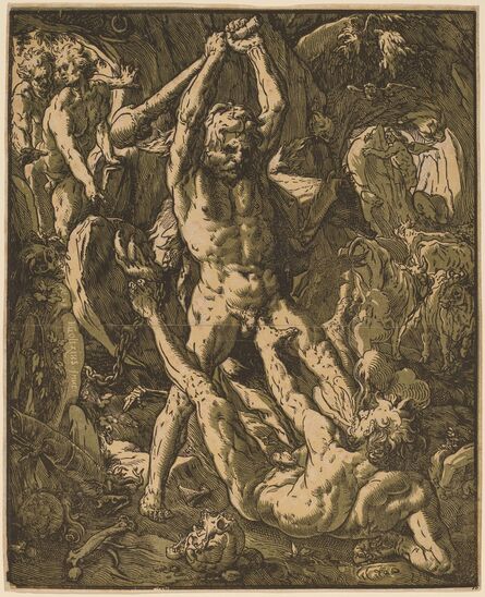 Hendrik Goltzius, ‘Hercules Killing Cacus’, 1588