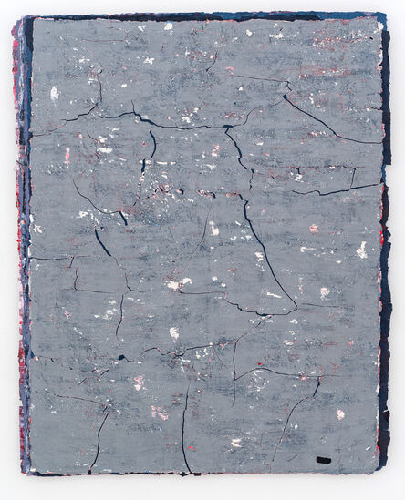 Kanchana Gupta, ‘Edges and Residues 22 - Steel Blue, Cadmium Red and White on Paynes Grey and White ’, 2020
