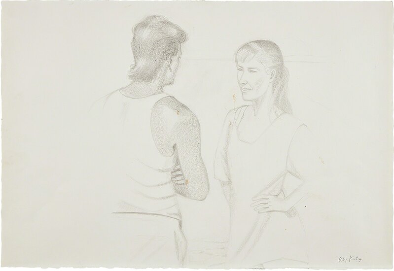 Alex Katz, ‘Two works: (i) Beach Encounter; (ii) Vincent’, Drawing, Collage or other Work on Paper, Graphite on paper, Phillips