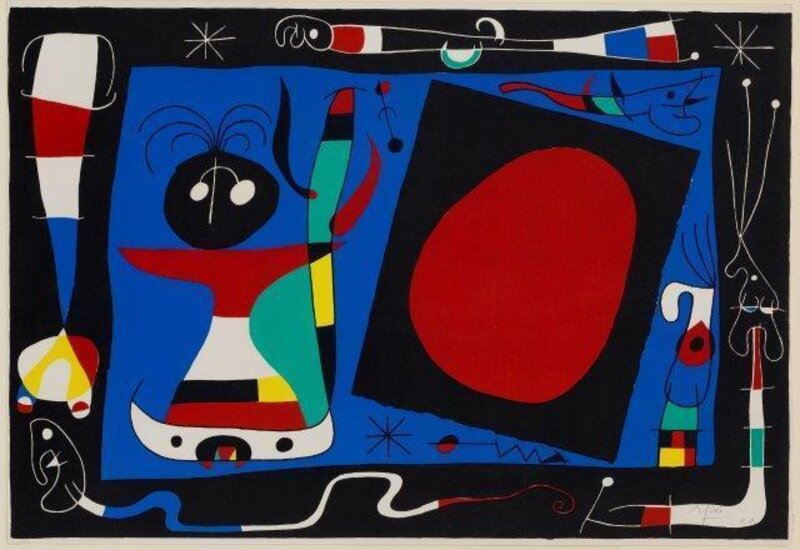 Joan Miró, ‘La Femme Au Miroir [Mourlot 242]’, 1956, Print, Lithograph in colours on Rives BFK wove, Roseberys