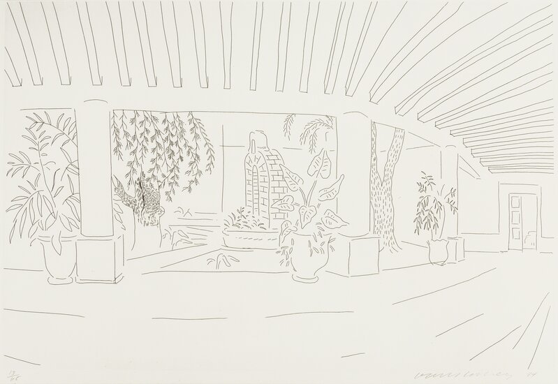 David Hockney, ‘Mexican Hotel Garden’, 1984, Print, Etching, on off-white John Koller HMP handmade paper, RAW Editions Gallery Auction