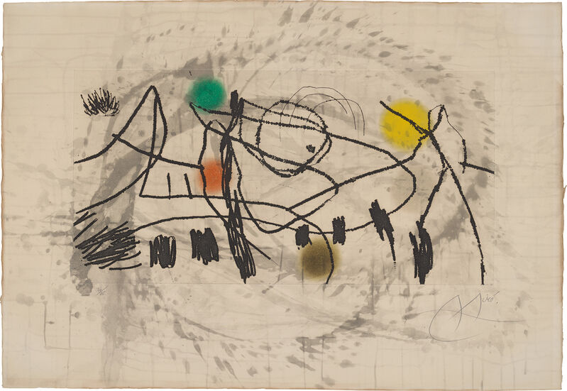 Joan Miró, ‘Gravures pour une exposition (Engravings for an exhibition): plate 2’, 1973, Print, Etching and aquatint in colours, on Arches paper, the full sheet., Phillips