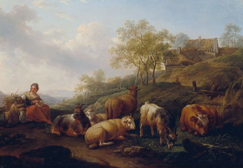 Joseph Roos der Ältere, ‘Landscape with grazing cattle’, 1766, Painting, Belvedere Museum