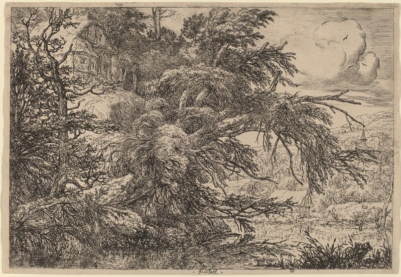 Jacob van Ruisdael, ‘Cottage on a Hill’, Print, Etching and drypoint, National Gallery of Art, Washington, D.C.