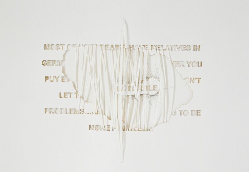 Safaa Erruas, ‘La parole’, 2018, Drawing, Collage or other Work on Paper, Metal threads and paper cuts, L'Atelier 21