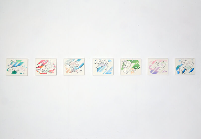 Mizuki Shigeta, ‘Before becoming a word / hand’, 2021, Drawing, Collage or other Work on Paper, Pencil, colored pencil on paper and panel, GALLERY MoMo
