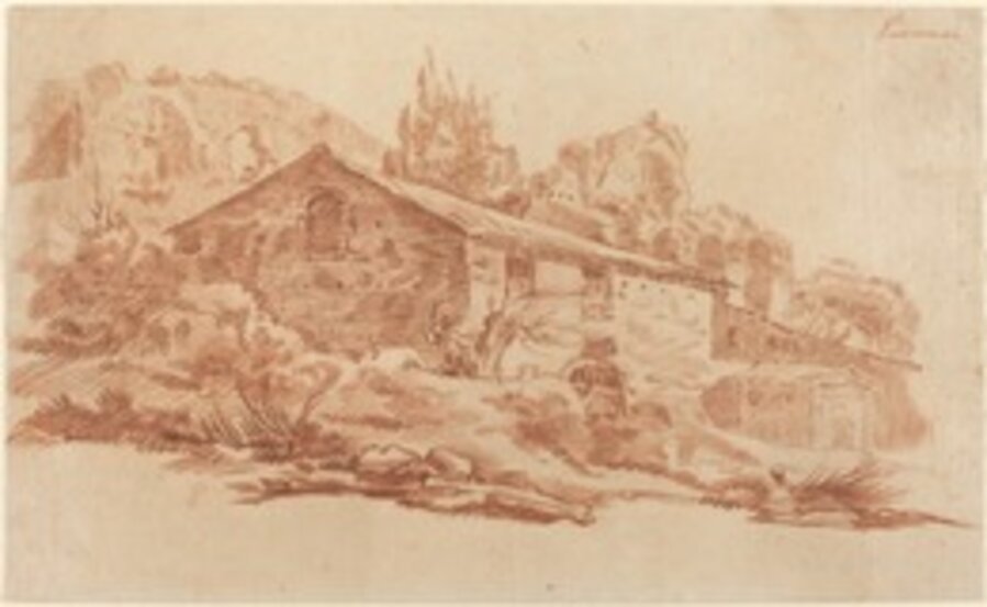 Rustic Building among Roman Ruins