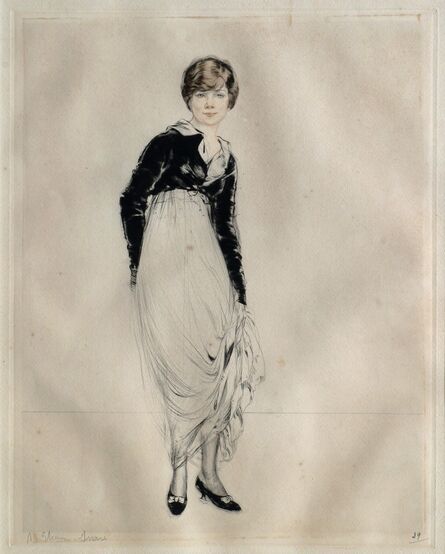 Étienne-Adrien Drian, ‘Woman standing in long dress with court shoes’