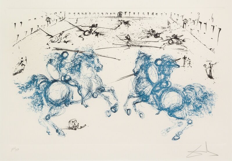Salvador Dalí, ‘Los Caballeros from La vida es sueño’, 1971, Print, Color etching and aquatint, Hindman
