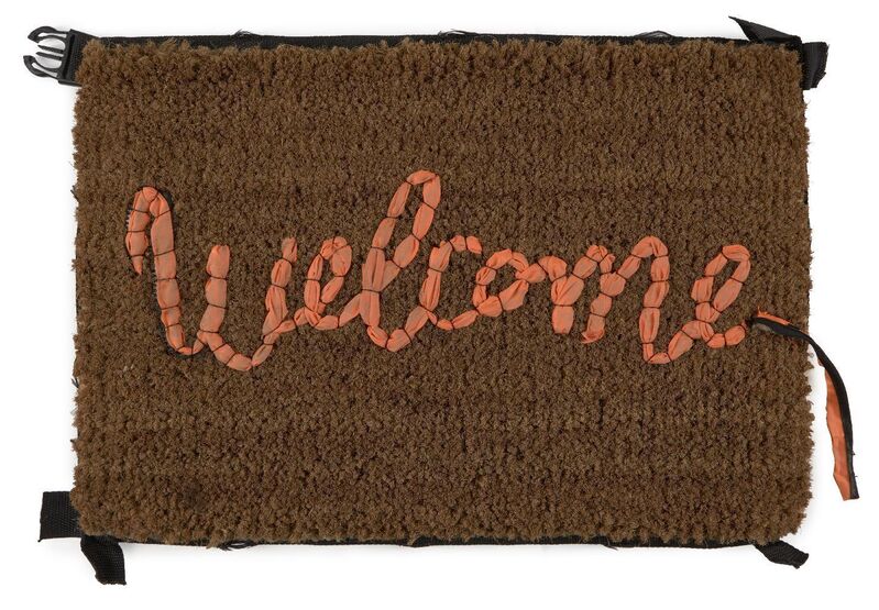 Banksy, ‘Welcome Mat’, 2020, Ephemera or Merchandise, Hand-stitched mat in fabric repurposed from life vests abandoned on Mediterranean beaches, Roseberys