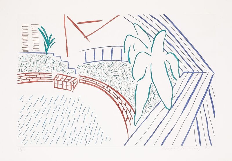 David Hockney, ‘My Pool and Terrace’, 1983, Print, Lithograph printed in colours, Forum Auctions