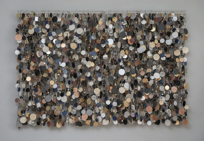 John Garrett, ‘Nova Central’, 2015, Sculpture, Nickel, aluminum, brass, copper, beads, buttons, painted aluminum, and steel, Duane Reed Gallery