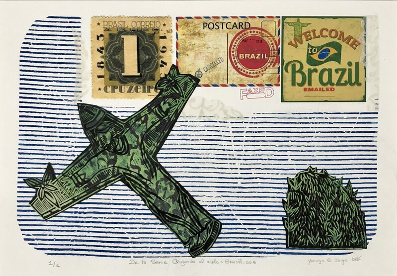 Yamilys Brito Jorge, ‘De La Serie Cruzando el Cielo: Brasil (Crossing the Sky: Brazil)’, 2018, Drawing, Collage or other Work on Paper, Mixed Media, Thomas Nickles Project