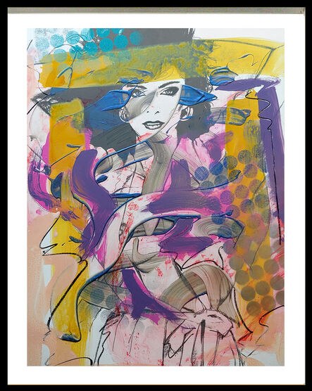 Ceravolo, ‘Woman 1 , Acrylic, enamel, oil stick. metallic spray paint on Silkscreened board’, 2019