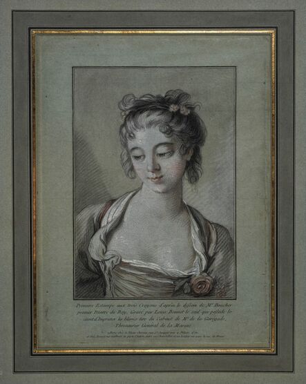 Louis-Marin Bonnet, ‘Première tête, aux trois crayons, d’après Boucher’, 1765-1767