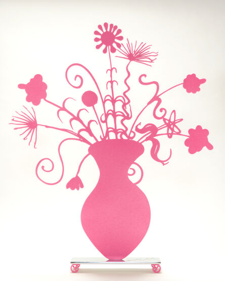 Kenny Scharf, ‘Flores Pink Sculpture - 케니 샤프 - Cutout. (Flowers)’, 2021