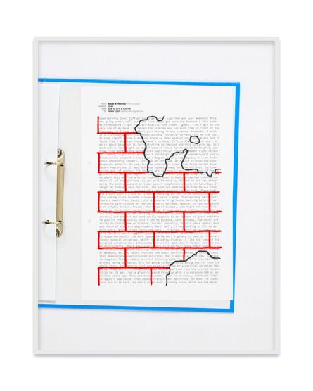 Natalie Czech, ‘A negative calligramme by Robert Fitterman (Wall red / Nr. 1)’, 2018