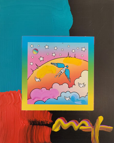 Peter Max, ‘Peter Max, Angel Clouds on Blends #412 (Framed Original Painting)’, 2009
