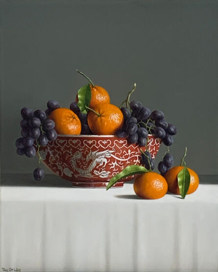Tony de Wolf, ‘Oranges & Grapes in Chinese Dragon Bowl’, 2022