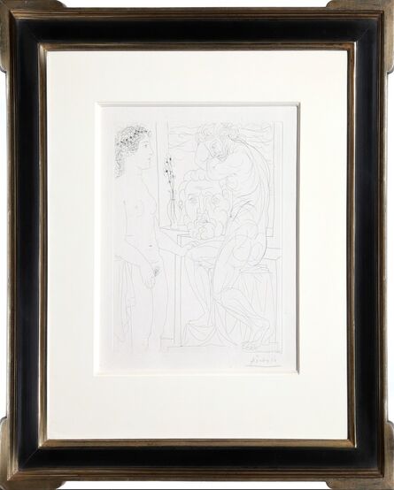 Pablo Picasso, ‘Nude Model and Sculptures from the Vollard Suite (Bloch 185)’, 1933