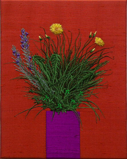 Angelo Filomeno, ‘A Vase of Turf with Dandelion and Rosemary’, 2021