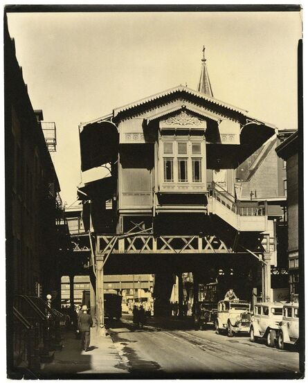 Berenice Abbott, ‘"El" Station, 9th Avenue Line, Christopher Street, Manhattan.’, 1936