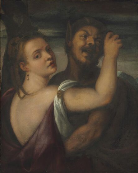Follower of Titian, ‘A satyr embracing a nymph’