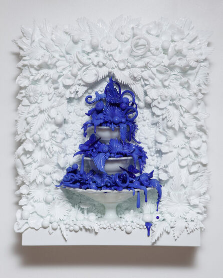 Amber Cowan, ‘FOUNTAIN WITH BUTTERFLIES IN PERIWINKLE AND MILK’, 2023