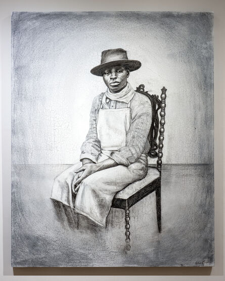Nikesha Breeze, ‘[Three-quarter-length portrait of an African American man seated facing front, wearing hat and bandana]: 1860’, 2020