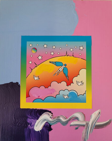Peter Max, ‘Peter Max, Angel Clouds on Blends #397 (Framed Original Painting)’, 2009