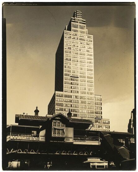 Berenice Abbott, ‘McGraw-Hill Building, Front 42nd Street and 9th Avenue looking East Manhattan.’, 1937