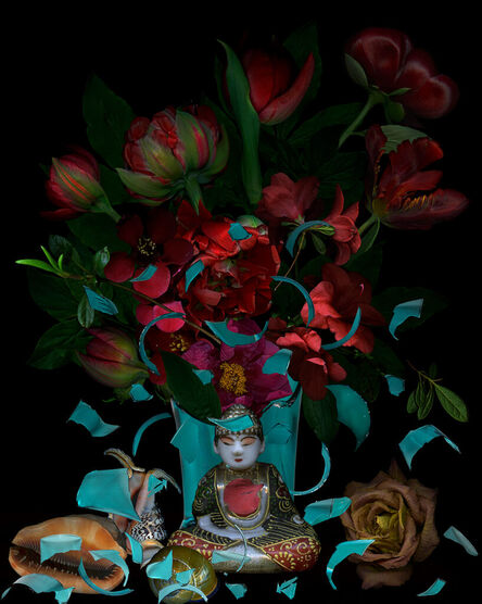 Zoltan Gerliczki, ‘Red Flowers and Buddha’, 2017