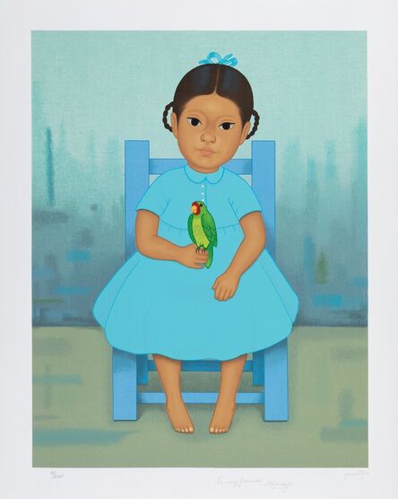 Gustavo Montoya, ‘Girl in Blue Holding a Bird, from Niños mexicanos’, 1985