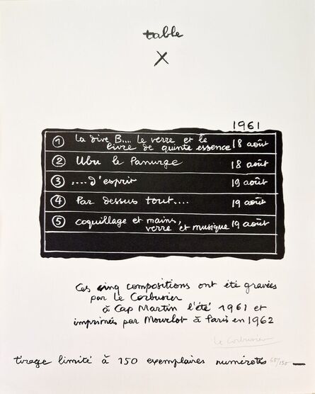 Le Corbusier, ‘Table’, 1962