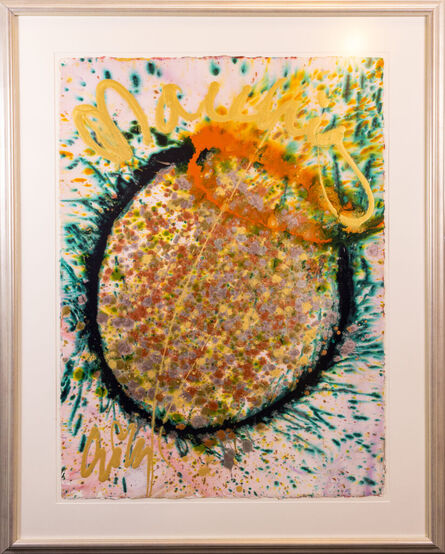 Dale Chihuly, ‘Dale Chihuly Signed Original Orange, Green, Gold Macchia Watercolor and Acrylic Painting’, 1992-1995