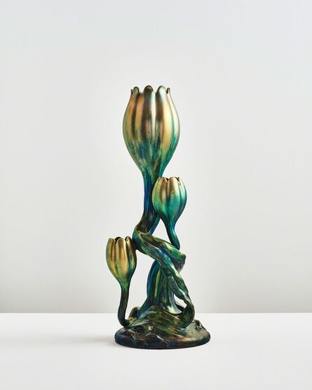 Zsolnay, Pècs Factory, ‘Triple Tulip Vase’, 1895