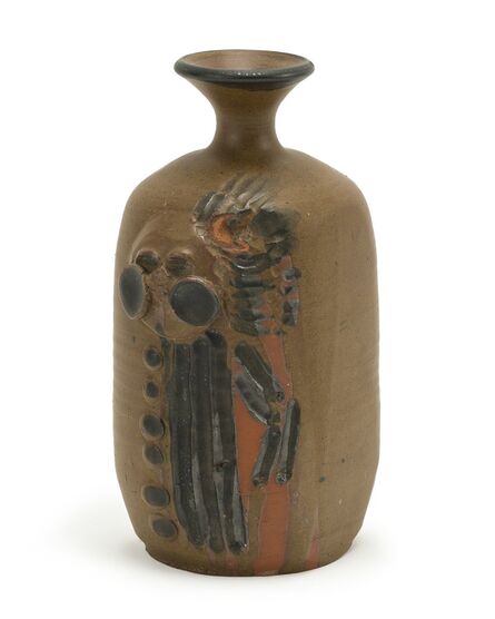 Beatrice Wood, ‘Vase with face and abstract designs’